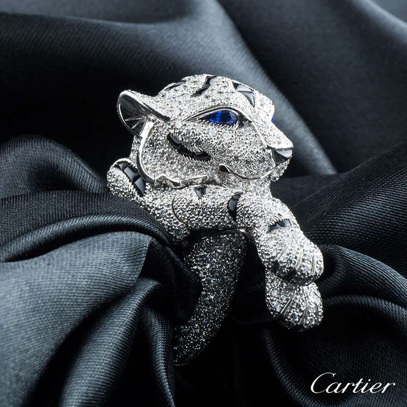 cartier sapphire panther ring